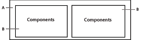 An application that uses three layout containers