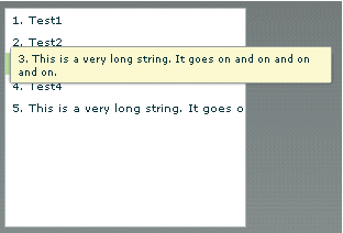 List control with a tool tip