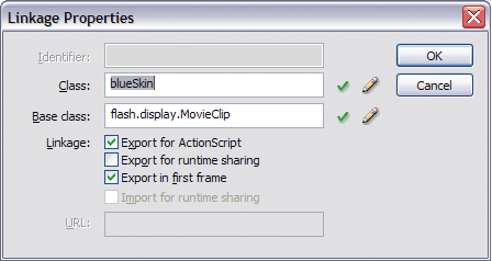 Linkage Properties dialog box.
