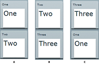 An application with three view states