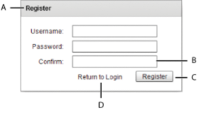 If the user selects the Need to Register link, the form changes view state to display registration information.
